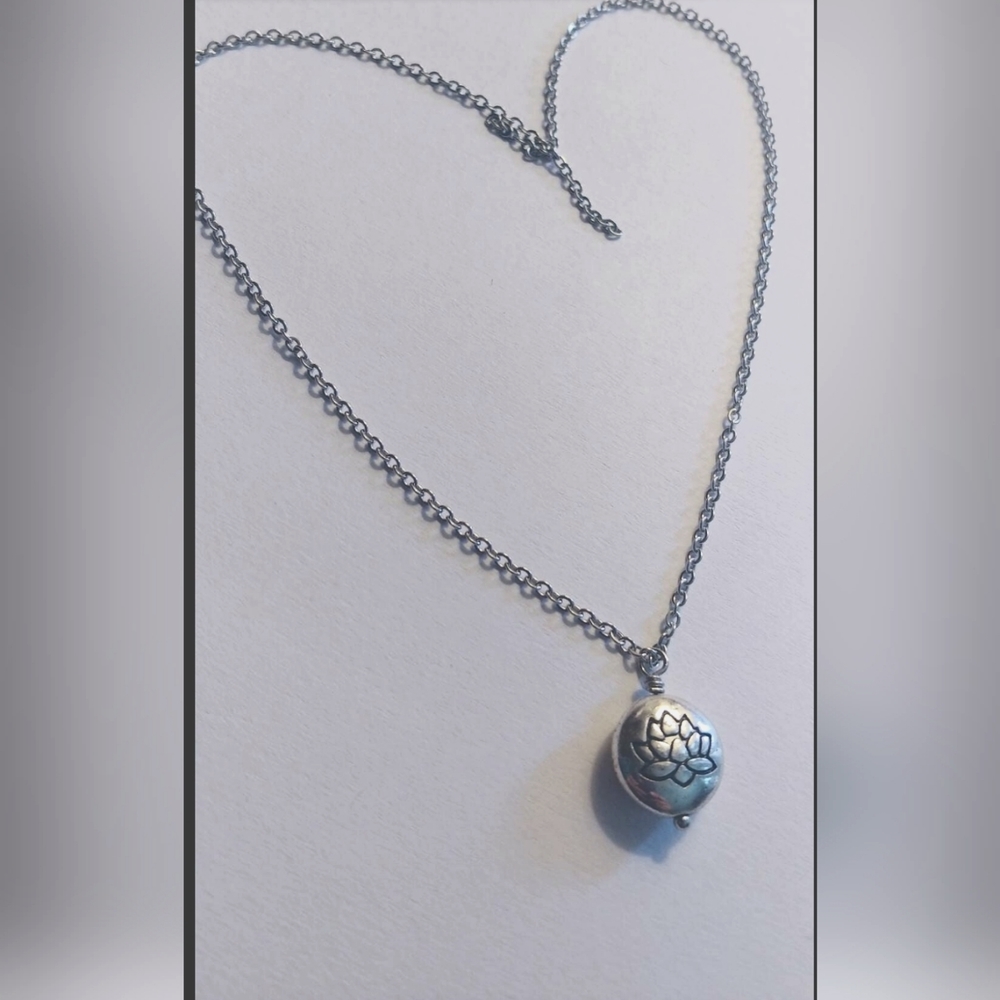 Lotus flower, Pendant Necklace, Zen jewelry, minimalist jewelry, handmade